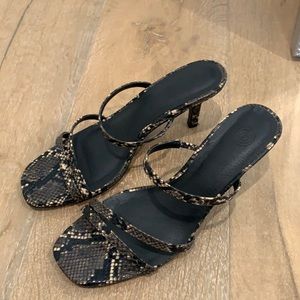 Snake Skin Kitten Heels